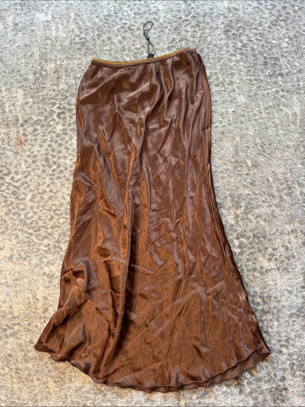 Satin A-Line Brown Women's Skirt